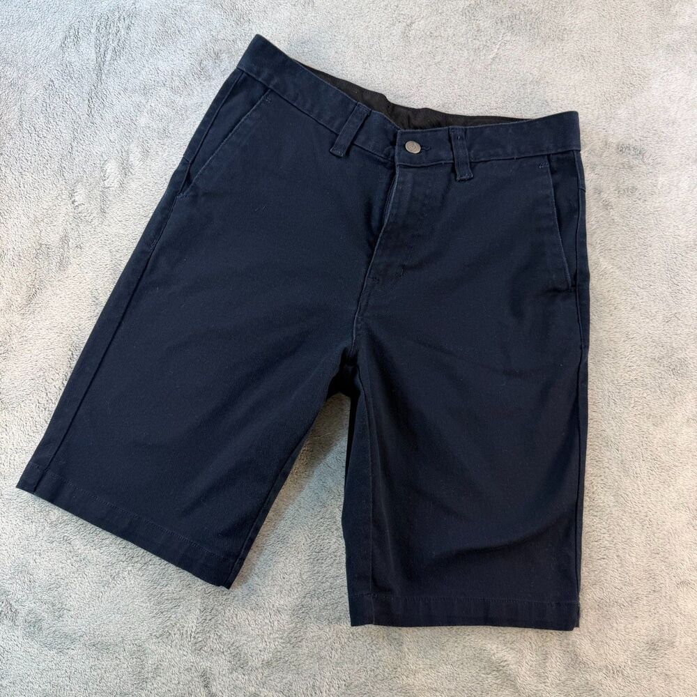 Volcom Shorts Mens 29 Black Chino Flat Front Casual Skate